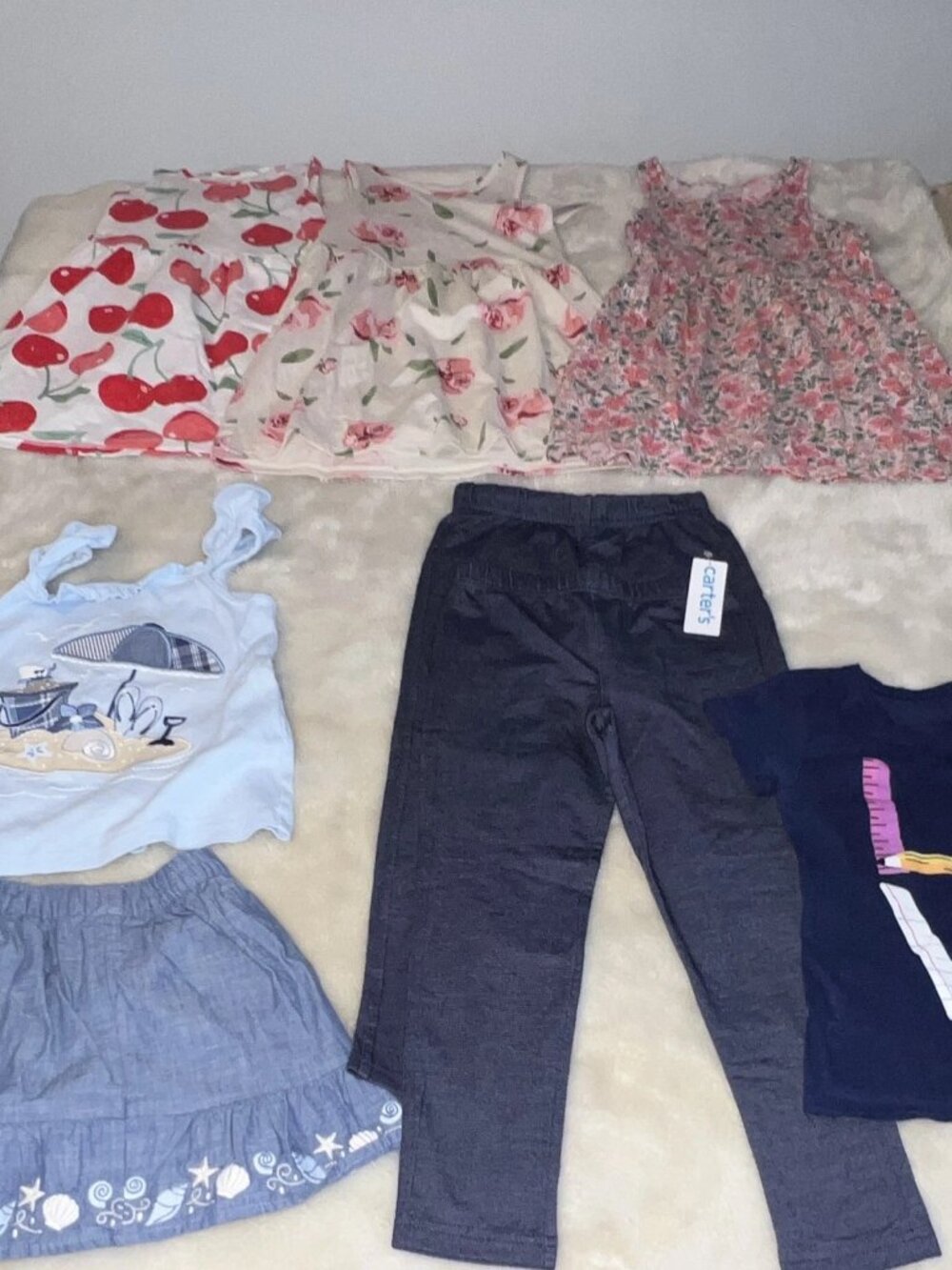 Girl Size 6/7 Clothes Lot Dresses Tops Skirt Leggings Cotton Floral